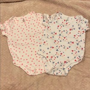 New Aden onsies 3-6 months polka dots and hearts